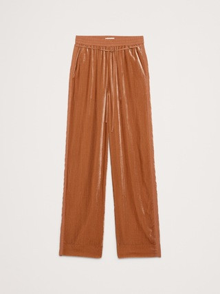 High-Rise Wide-Leg Velvet Pull-On Pant | Banana Republic (US)