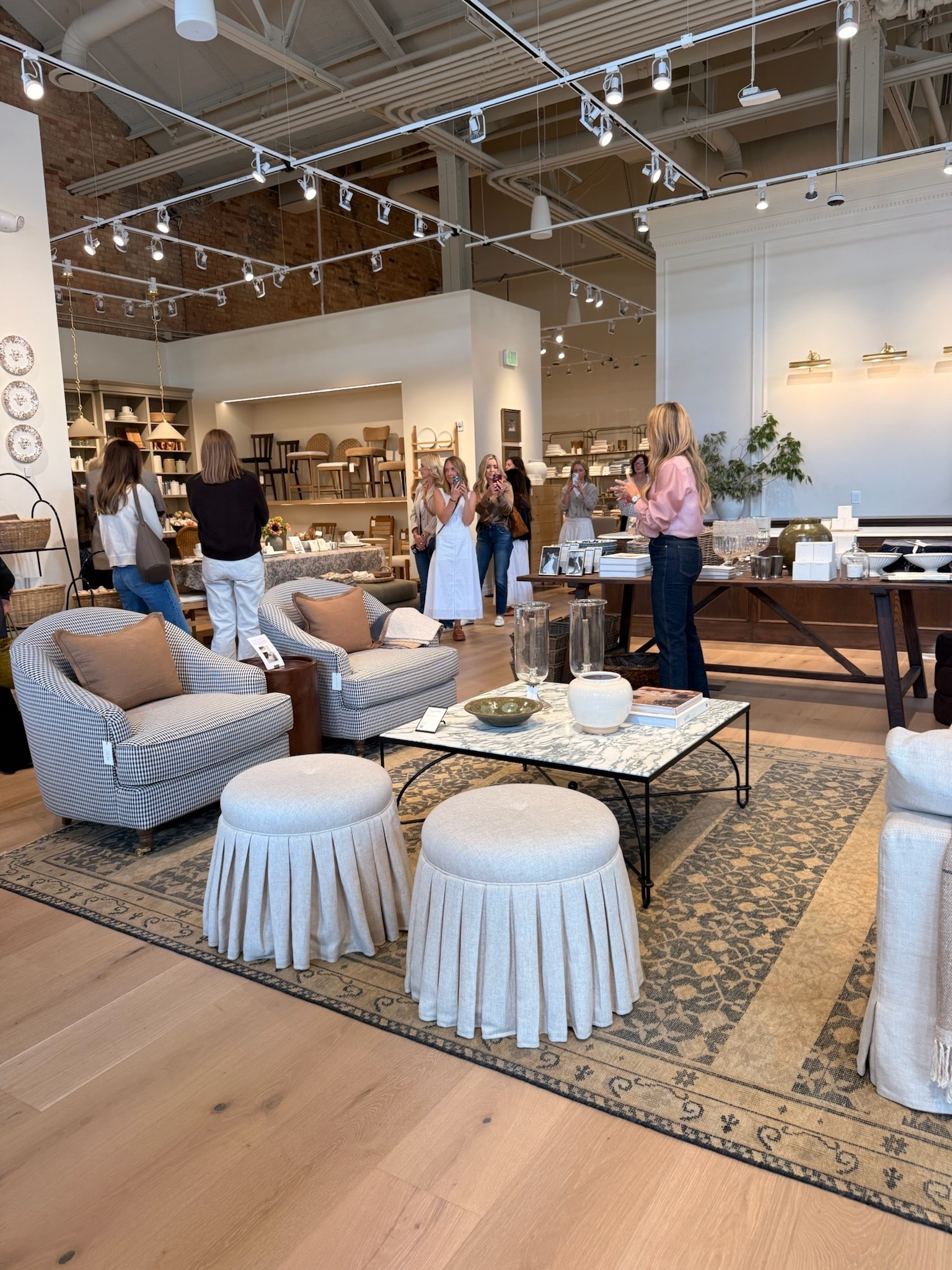 A front-row look at the world of McGee & Co. 🤎 Emily’s visit to the McGee & Co. House was the perfect opportunity to experience these beautifully designed spaces up close—from the classic patterned chairs to the pleated ottomans and every thoughtful detail in between.

#McGeeAndCo #McGeeAndCoHouse #LivingRoomDecor #LivingRoomInspiration #AccentChairs #PatternedChair #UpholsteredChair #SkirtedOttoman #PleatedOttoman #CoffeeTable #MarbleCoffeeTable #CoffeeTableDecor #DecorativeVases #DecorativeBowl #CoffeeTableBooks #ThrowPillows #SideTable #AreaRug #VintageInspiredRug #ConsoleTable #TableDecor #HomeAccessories #LivingRoomFurniture #HomeDecor #InteriorDesign #TraditionalInteriors #TimelessInteriors #LayeredInteriors

#LTKHome #LTKvlog #LTKdayinmylife