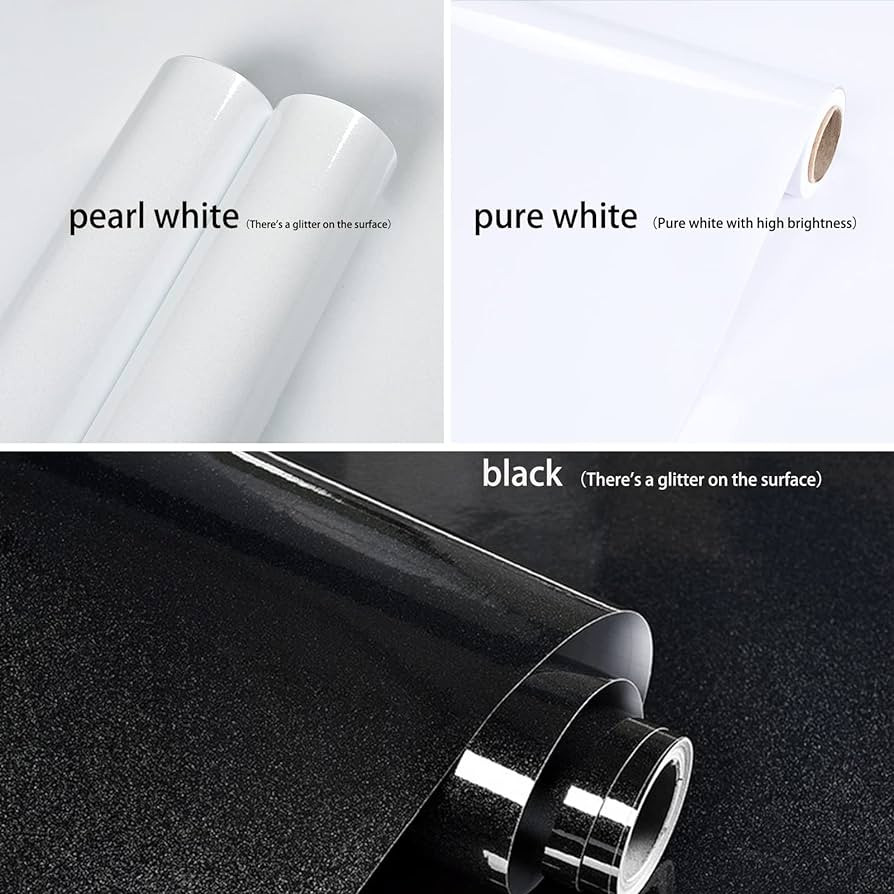 Glossy White Wallpaper Peel and Stick Wallpaper Shiny Self Adhesive Removable Wallpaper,15.8" X 3... | Amazon (US)