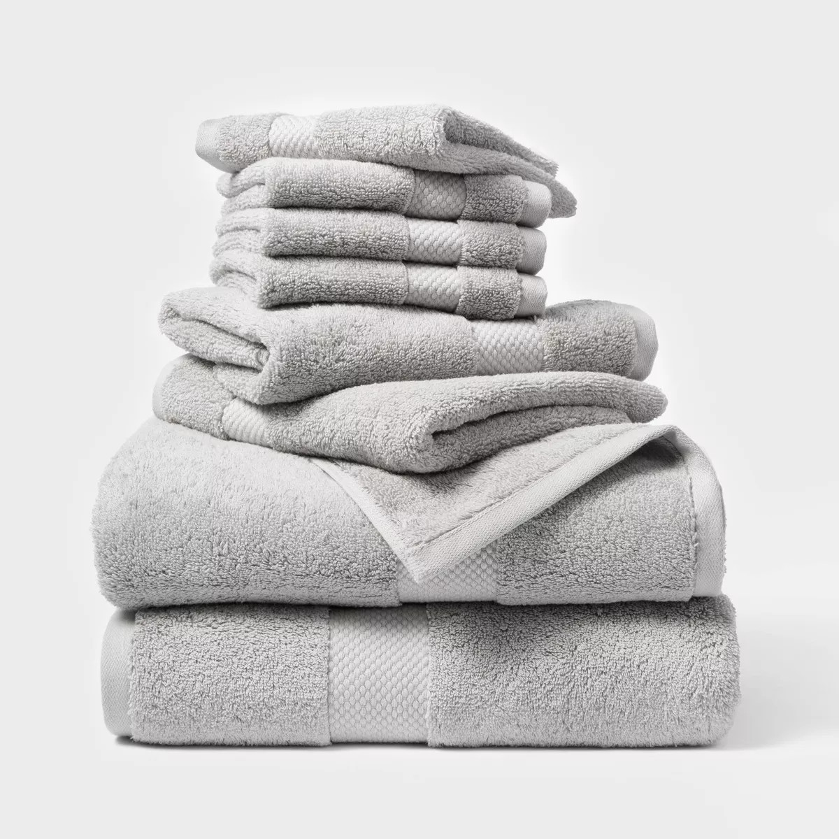 Threshold™ Performance Plus Light Gray 2 Pack Bath Towels + 2 Pack Hand Towels + 4 Count Washcl... | Target