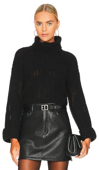 Chunky Turtleneck Shaker Pullover in Black | Revolve Clothing (Global)