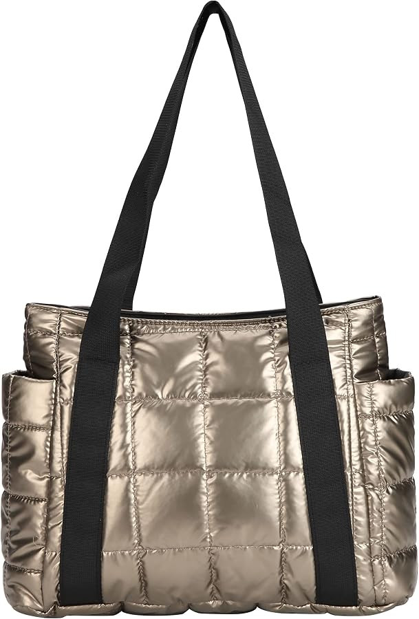 Puffer Tote Bag for Women Quilted Shoulder Bag Large Down Cotton Soft Padded Handbag | Amazon (US)