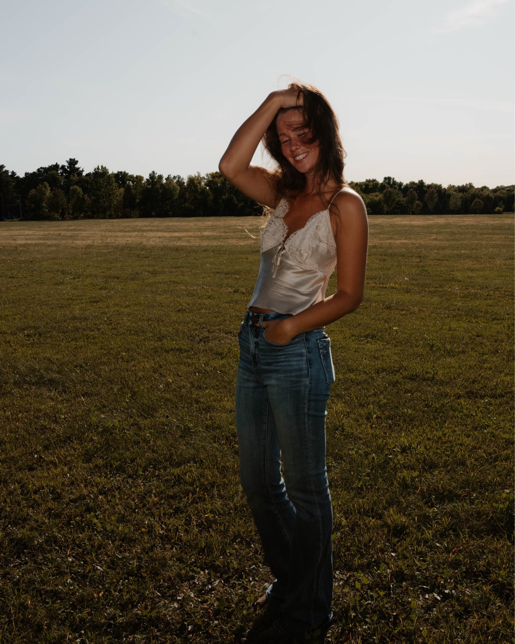 Easy summer outfit & a silk cami that comes in a few different colors!