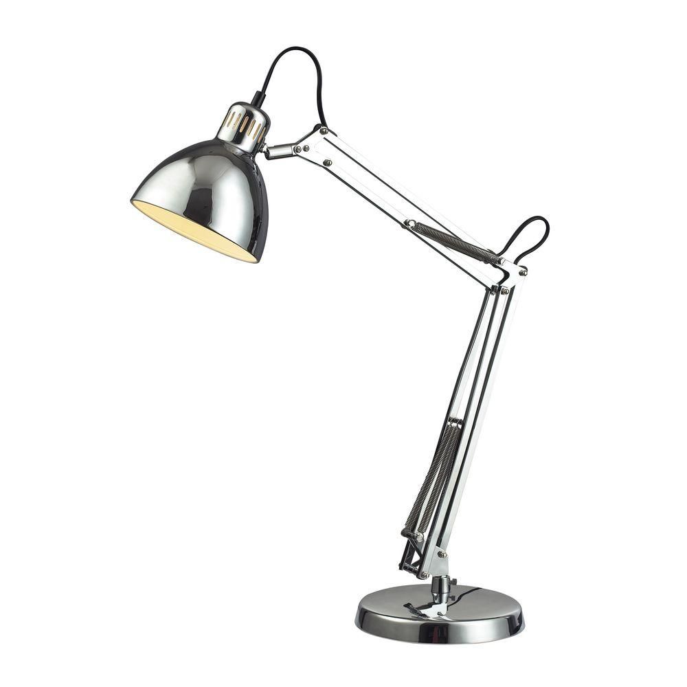 Titan Lighting Ingelside 26 in. Chrome Desk Lamp with Chrome Shade | The Home Depot