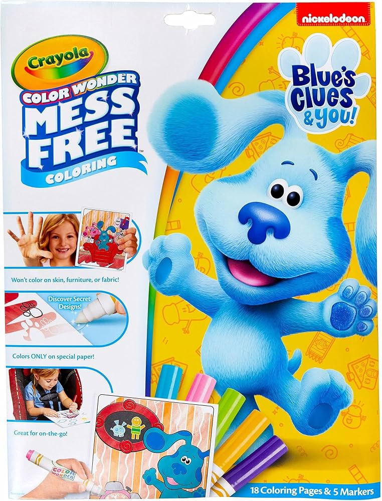 Crayola Blues Clues Color Wonder, 18 Mess Free Coloring Pages & 5 No Mess Markers, Gift for Kids | Amazon (US)