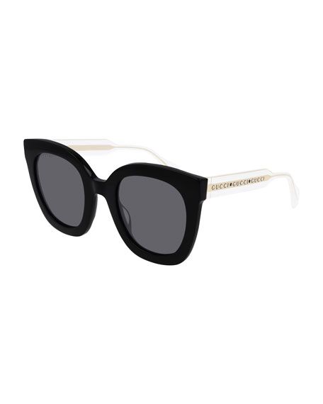 Gucci Colorblock Acetate Square Sunglasses | Neiman Marcus