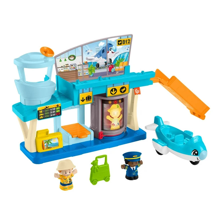 Fisher-Price Little People Everyday Adventures Airport Toddler Playset, Airplane & 3 Play Pieces | Walmart (US)