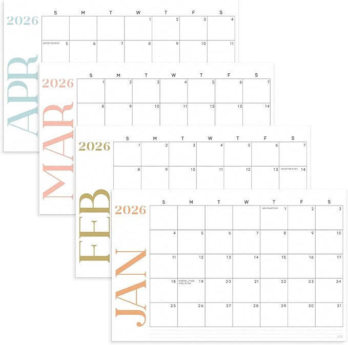 S&O Modern Large Desk Calendar from January 2026-June 2027 - Tear-Away Table Calendar 2026-2027 -... | Amazon (US)