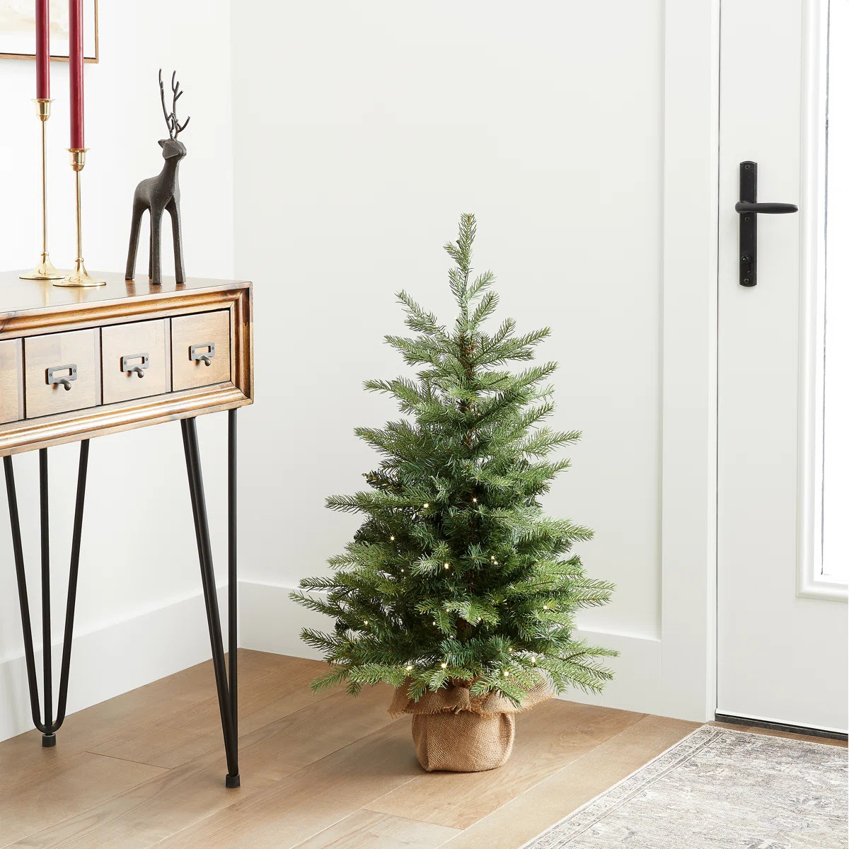 The Holiday Aisle® 3ft. Nordic Spruce Tree with LED Lights & Reviews | Wayfair | Wayfair North America
