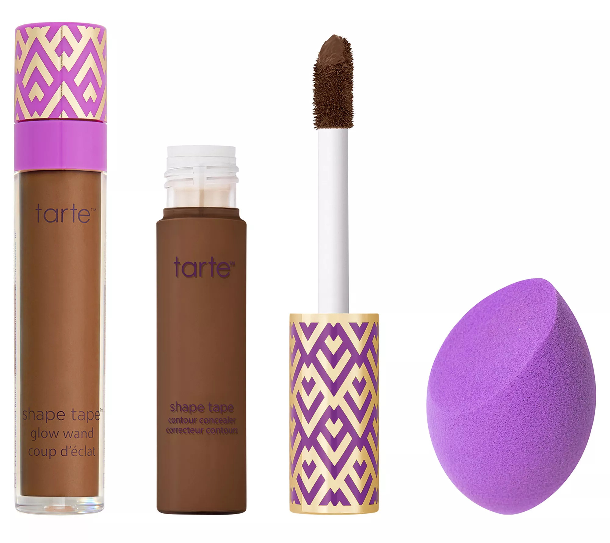 tarte Shape Tape Concealer, Glow Wand, and Sponge - QVC.com | QVC