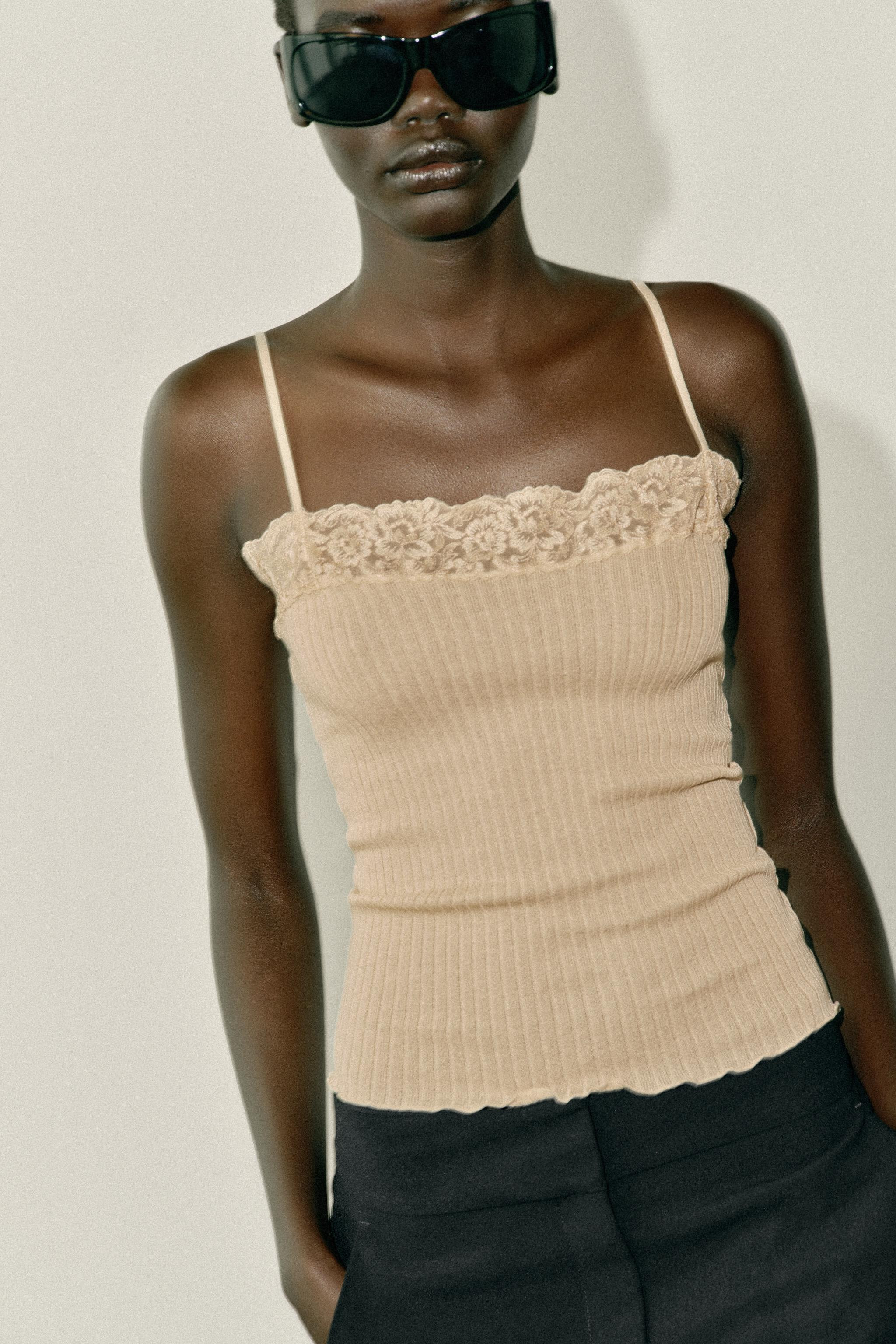 LACE STRAPPY TOP | Zara UK