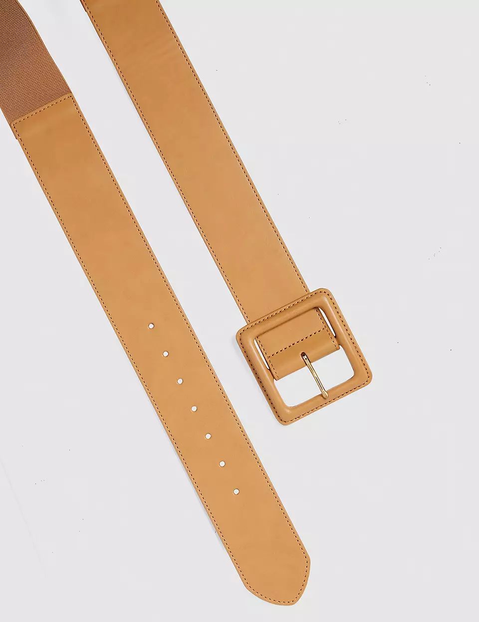 Tan Wide Stretch Belt With Square Buckle | Lane Bryant (US)