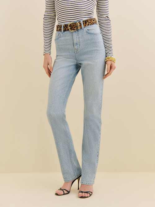 Jax Stretch High Rise Straight Jeans | Reformation (Global)