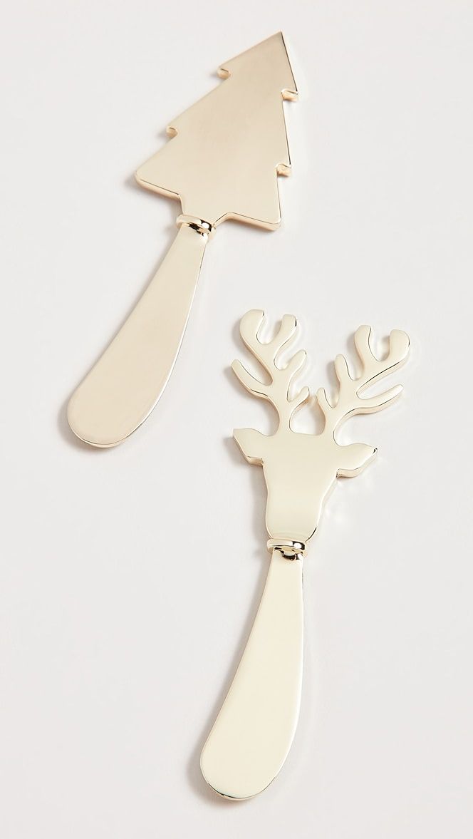 Set of 2 Reindeer and Tree Butter Knives | Shopbop