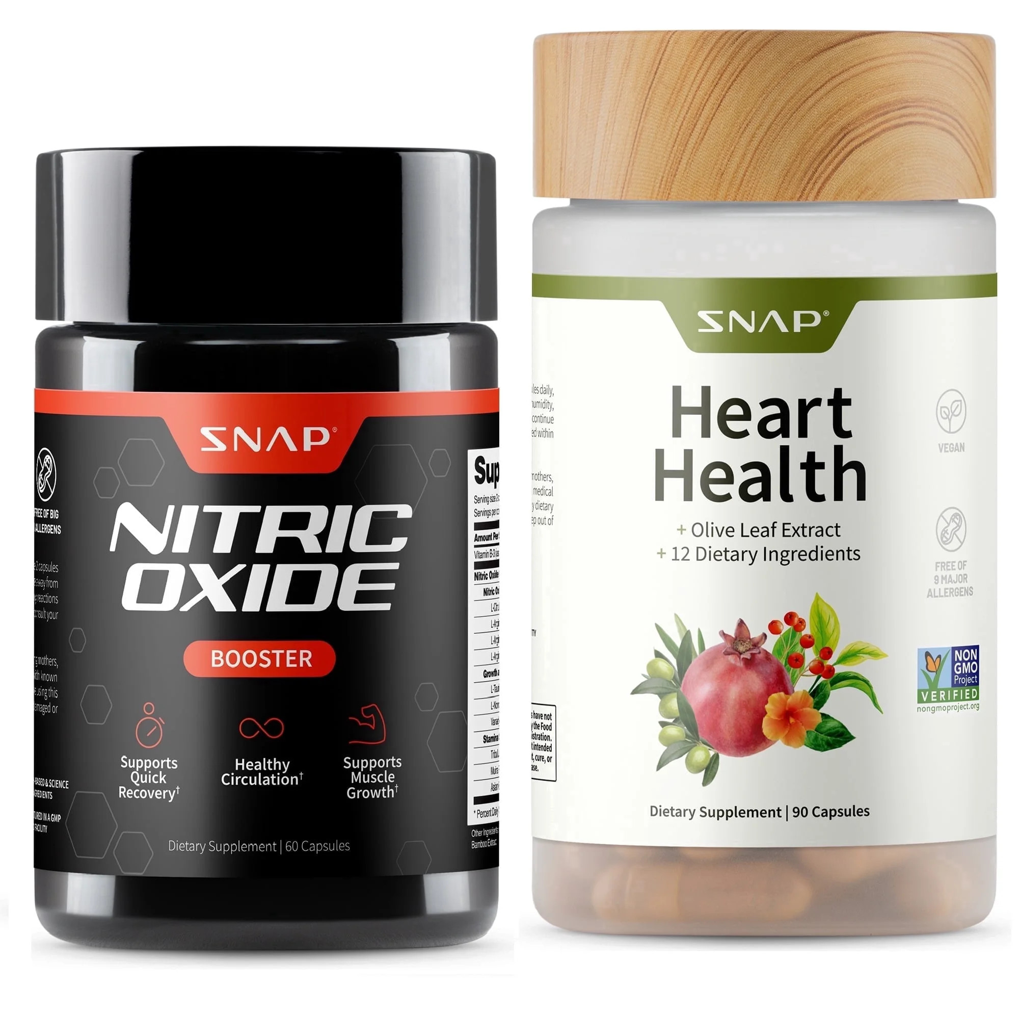 Snap Supplements Nitric Oxide Booster, Heart Health Supplement, 60 + 90 Capsules | Walmart (US)