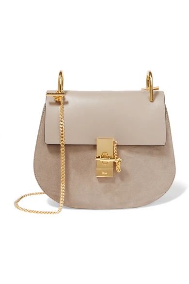Drew small leather and suede shoulder bag | NET-A-PORTER (US)