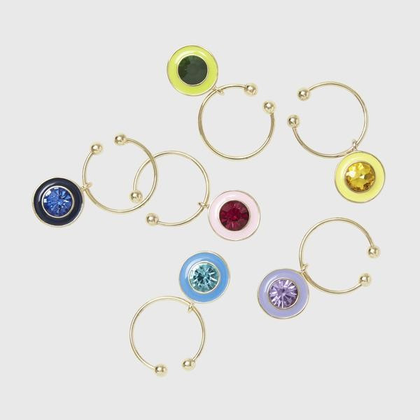Enamel gem wine charms | Joanna Buchanan