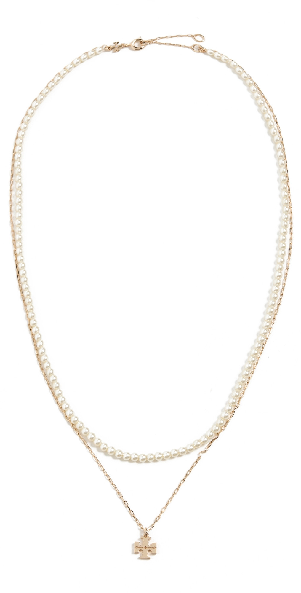 Tory Burch Kira Layered Necklace Tory Gold/Pearl One Size | Shopbop