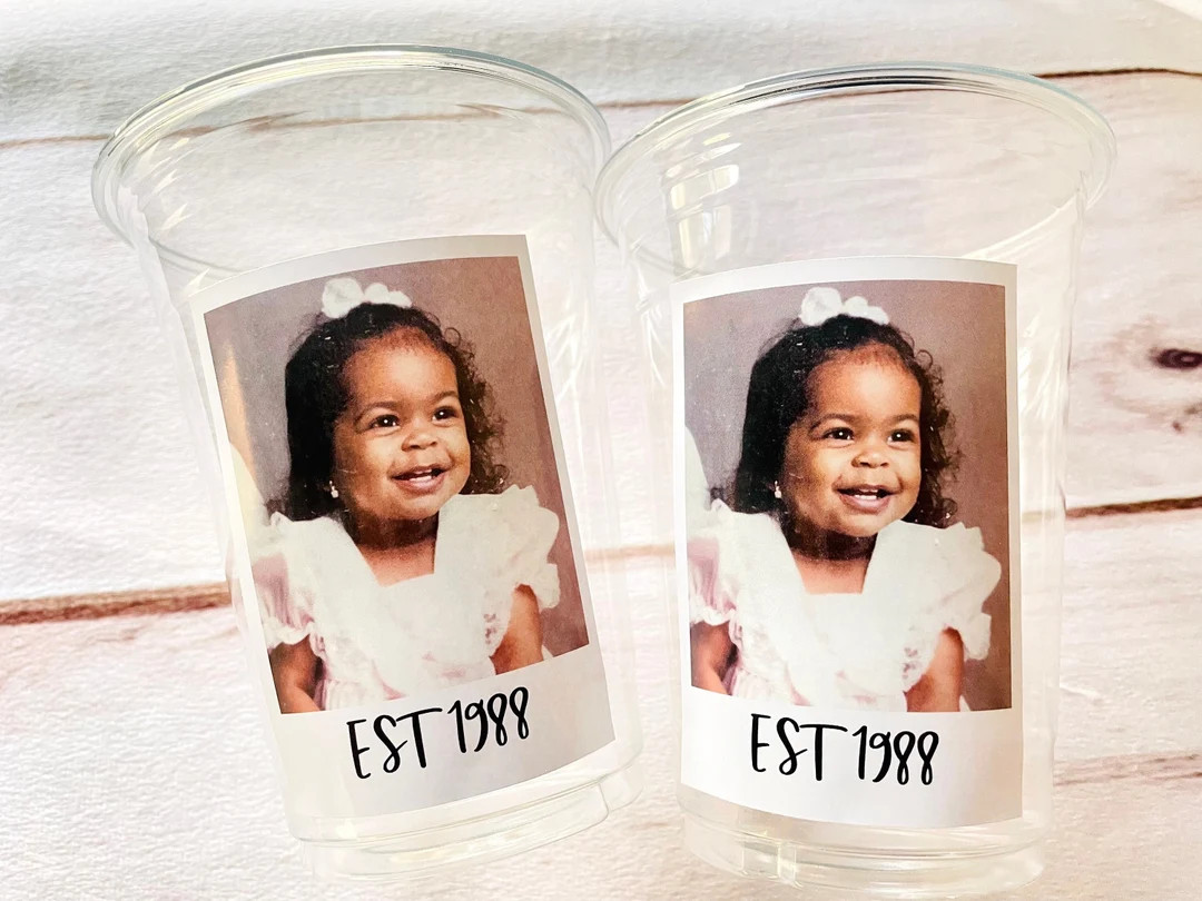 Custom Face Party Cups, Personalized Birthday Decorations - Etsy | Etsy (US)