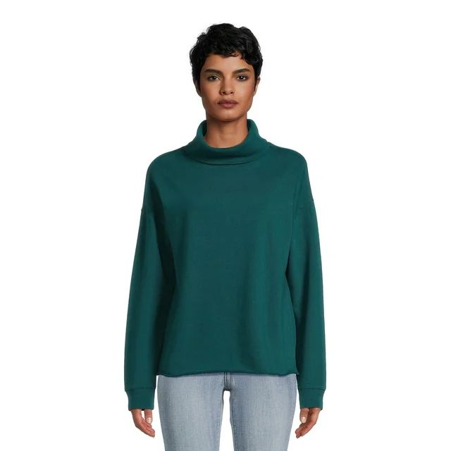 Time and Tru Women's Turtleneck Sweatshirt, Sizes XS-3XL | Walmart (US)