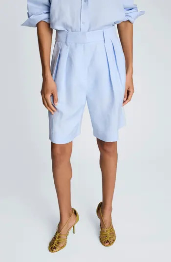 Pleated Linen Bermuda Shorts | Nordstrom