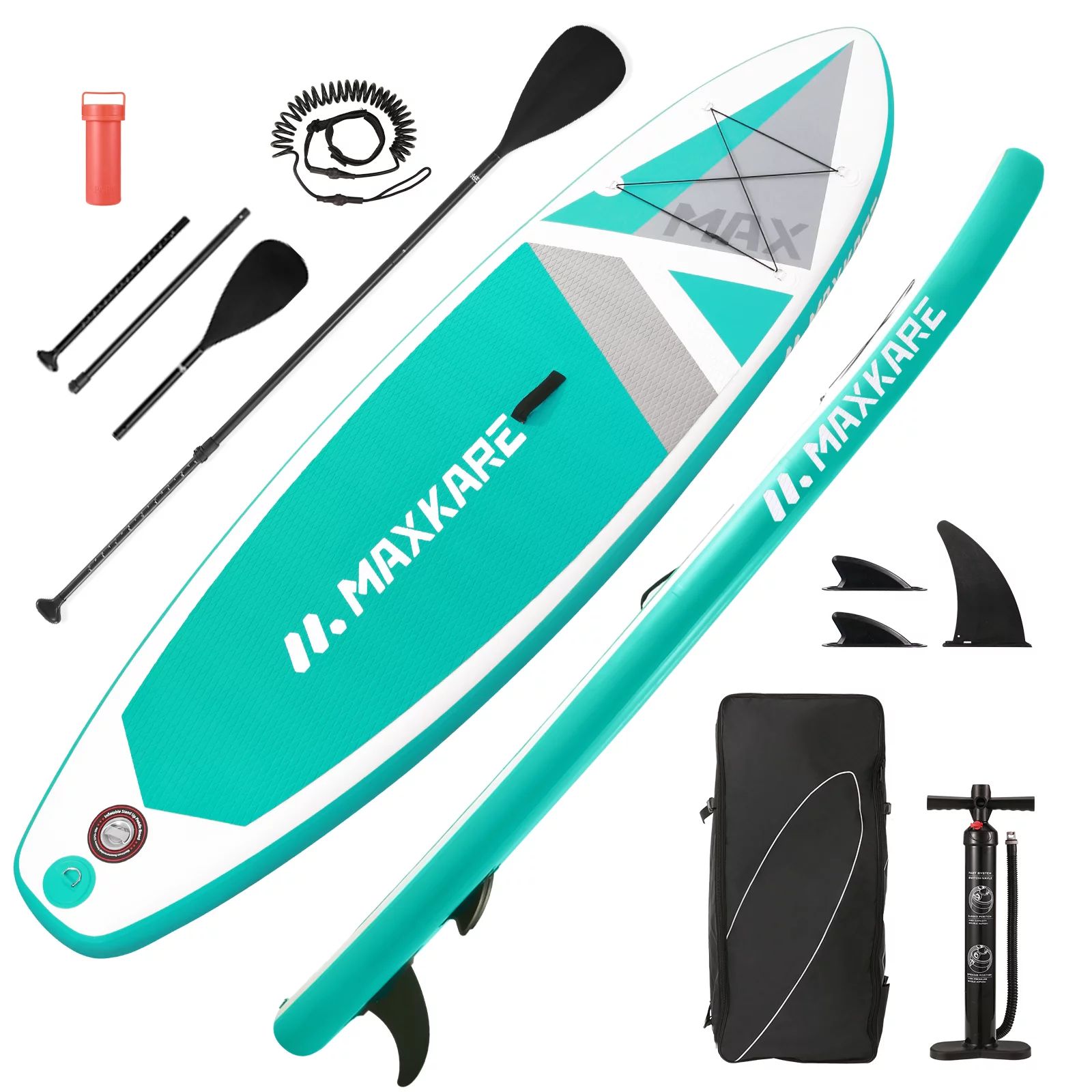 Maxkare SUP Inflatable Stand Up Paddle Board with 10'x30''x6'' Premium Paddleboard & Bi-Direction... | Walmart (US)
