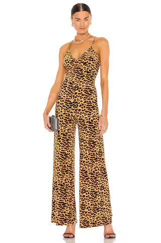 Norma Kamali x REVOLVE Low Back Slip Jumpsuit in Golden Leopard from Revolve.com | Revolve Clothing (Global)