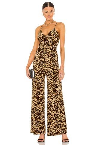 Norma Kamali x REVOLVE Low Back Slip Jumpsuit in Golden Leopard from Revolve.com | Revolve Clothing (Global)