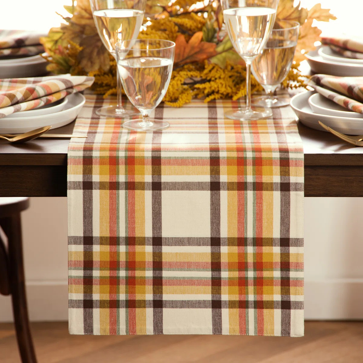 Tocarro Rectangle Plaid Thanksgiving Cotton Table Runner | Wayfair North America