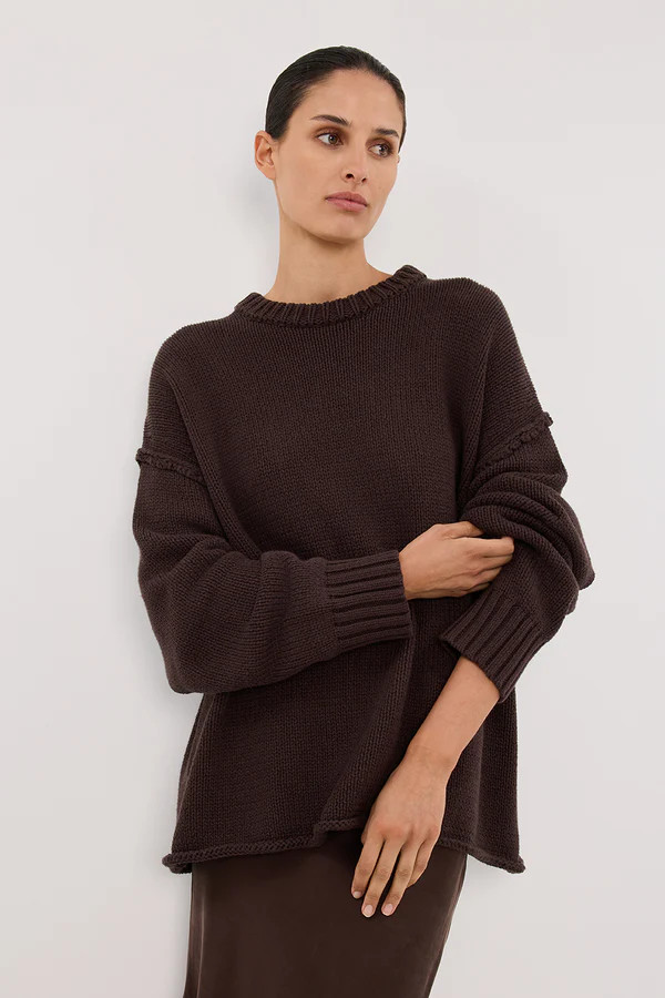 ROY CHOC OVERSIZED LONGLINE KNIT JUMPER | DISSH
