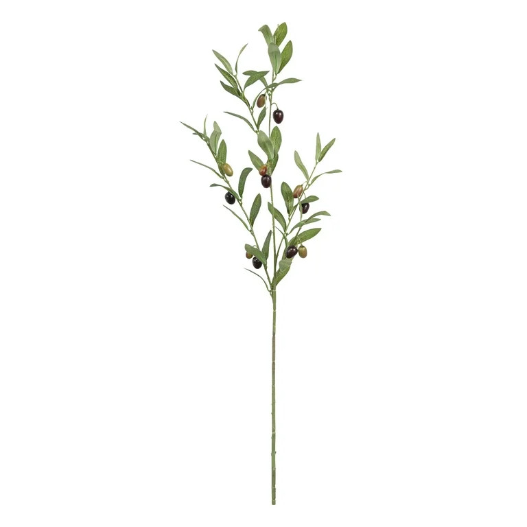 37-inch Artificial Silk Green Olive Long Stem, for Indoor Use, by Mainstays | Walmart (US)