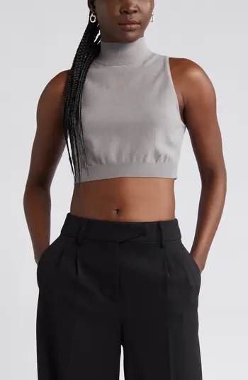 Mock Neck Sleeveless Crop Sweater | Nordstrom