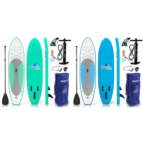 SereneLife Inflatable Stand Up Paddle Board (10' x 32") Bundle with 2 Paddle Boards, Paddles, Pumps, Bags, Patch Kits, Ankle Leashes | Amazon (US)