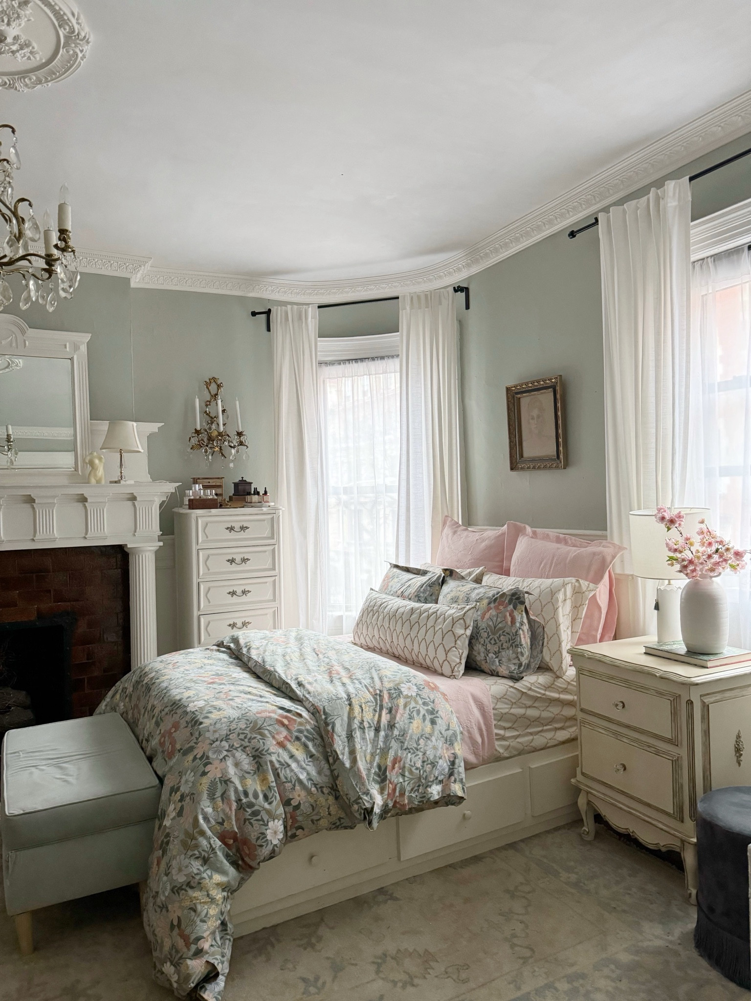 Rifle Paper X Company Store Bedding, French nightstand, curtains 

#LTKhome