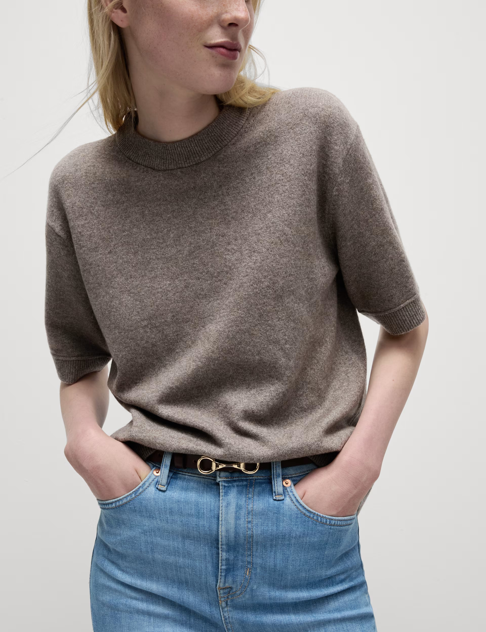 Air-Yarn Crew Neck Knitted Top | Marks & Spencer (UK)