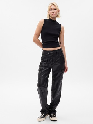 High Rise '90s Loose Vegan Leather Cargo Pants | Gap (US)