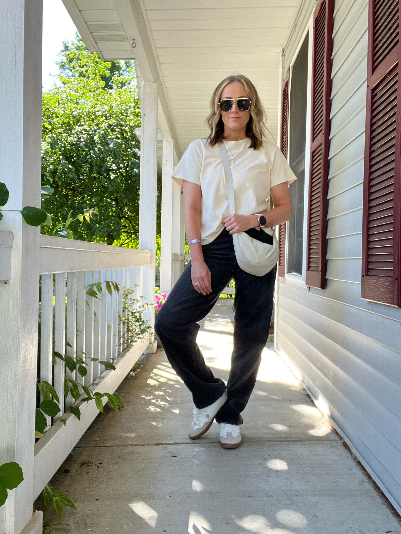 Everyday outfits. Easy outfits. Easy outfit ideas. Neutral basics. Spring outfit. Spring outfit idea. Summer outfit. Summer outfit idea. Casual outfits. Basic mom outfit. Casual outfit idea. Casual outfit. Everyday outfit. Mom outfit. T-shirt. Everyday tee. Black jeans. Sneakers. Crossbody bag. Sunglasses.

#LTKFindsUnder50 #LTKSeasonal #LTKFindsUnder100