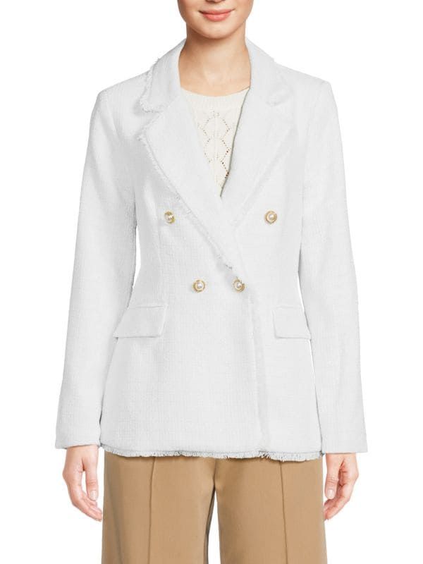 Textured Double Breasted Blazer | Saks Fifth Avenue OFF 5TH
