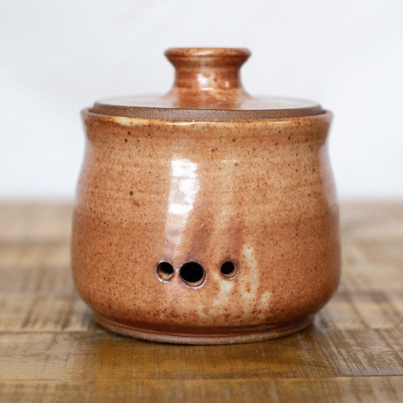 Shino Glaze Garlic Jar Original Pottery | Etsy (CAD)