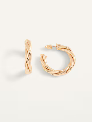 Twisted Gold-Toned Hoop Earrings For Women | Old Navy (US)