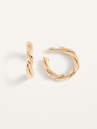 Twisted Gold-Toned Hoop Earrings For Women | Old Navy (US)