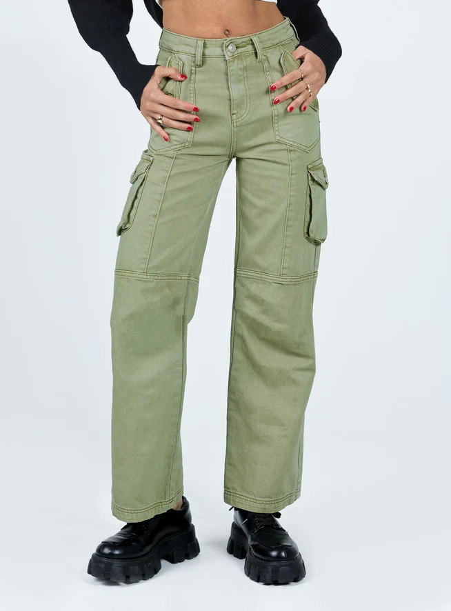 Oswell Cargo Pants Green | Princess Polly US