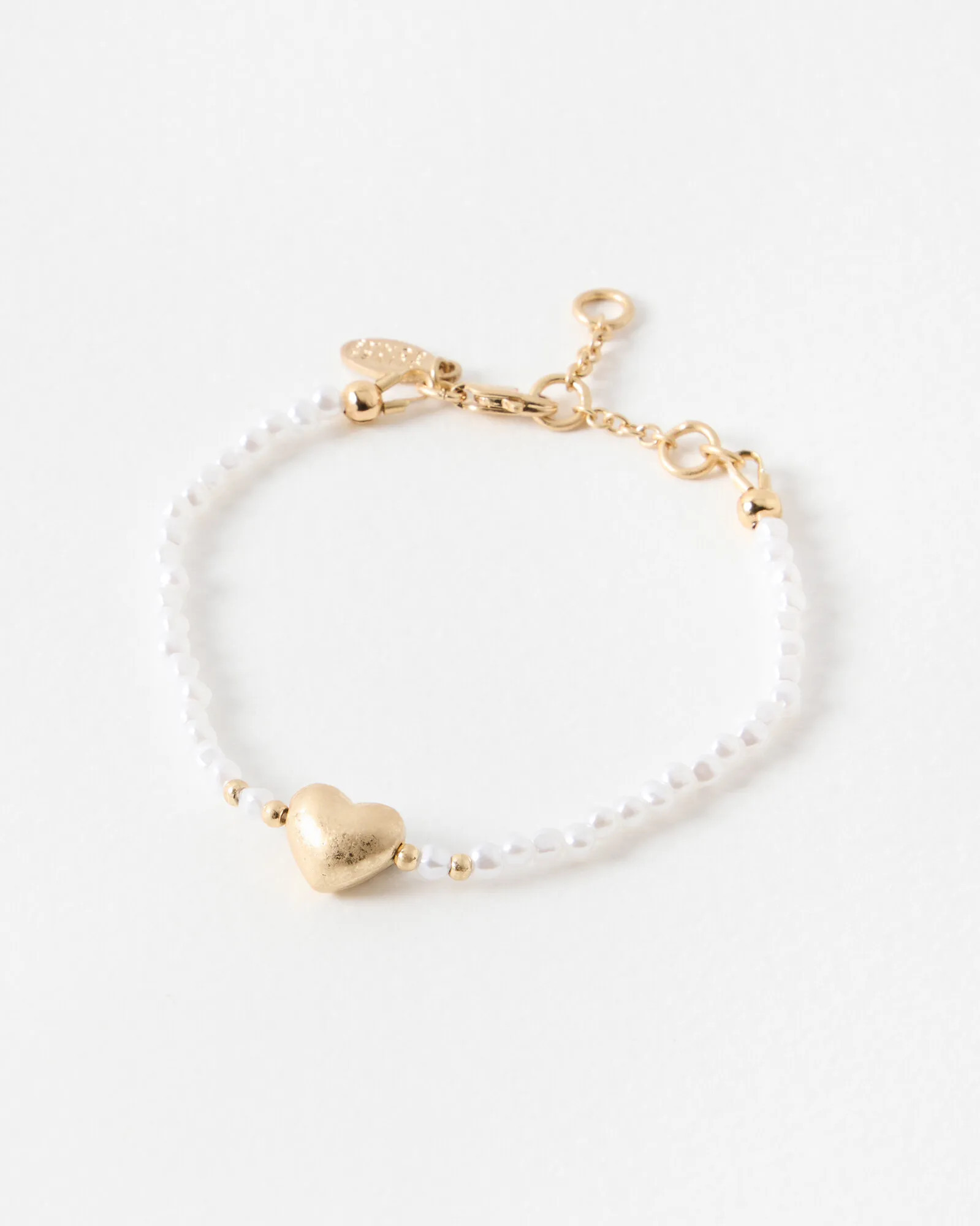 Eileen Mini Heart & Faux Pearl Bracelet | Oliver Bonas (Global)