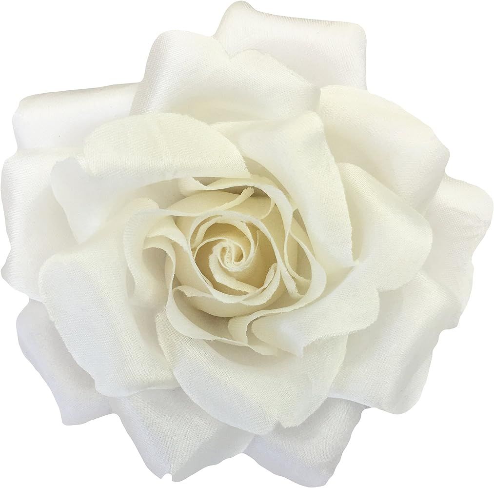 Silk Rose Fabric Flower Pin Brooch - Hand-made in New York's Garment Center (American Made) | Amazon (US)