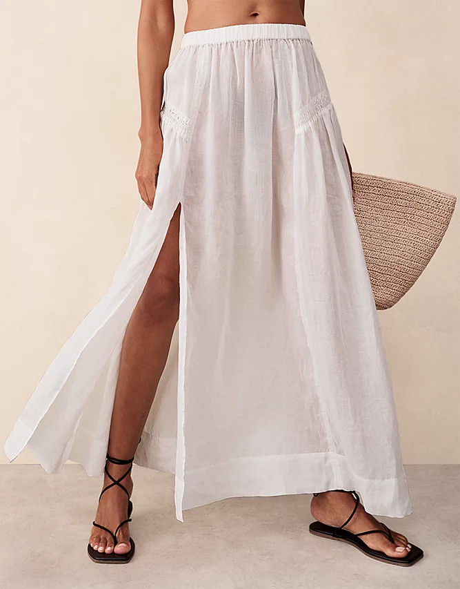 Ramie Smocked Panelled Skirt | New In Clothing | The  White Company | The White Company UK & ROW