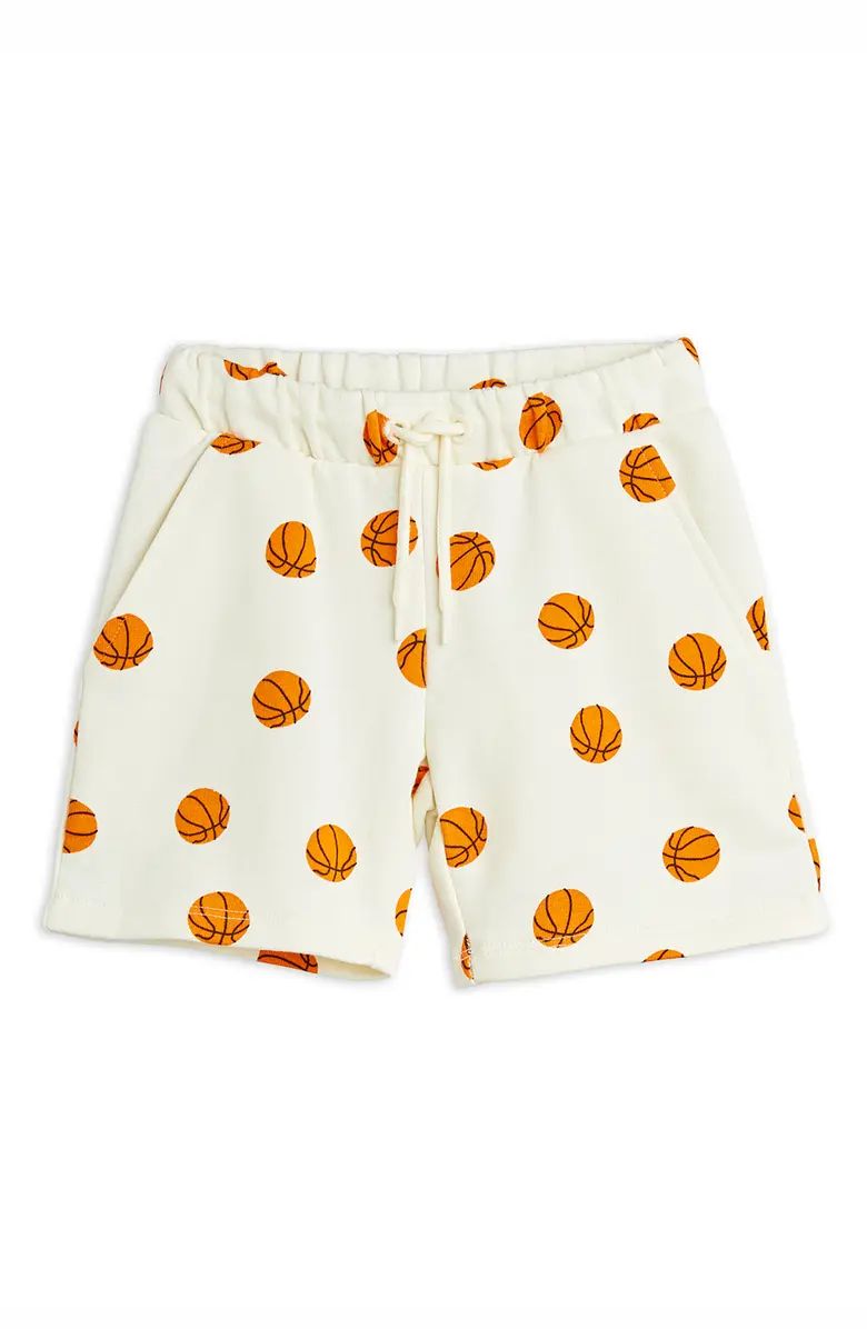 Mini Rodini Kids' Basketball Print Organic Cotton Sweat Shorts | Nordstrom | Nordstrom