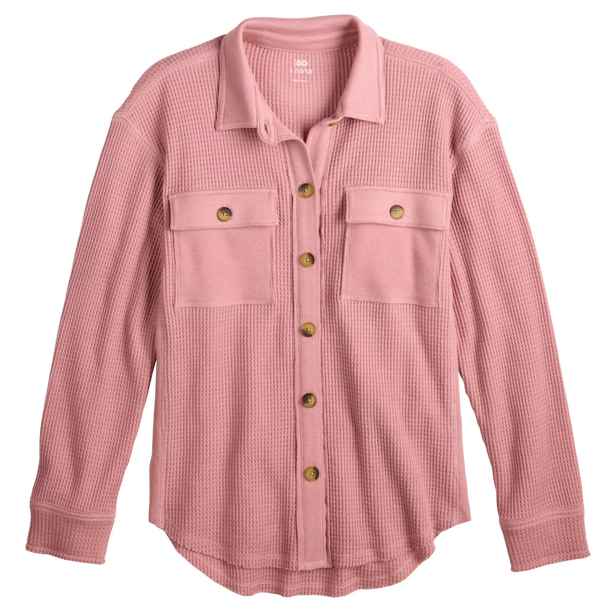 Girls 6-20 SO® Oversized Waffle Shirt in Regular & Plus Size | Kohl's