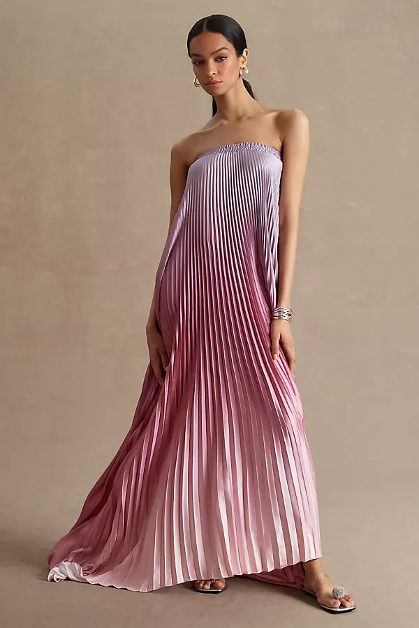 L'IDÉE Elle Strapless Pleated Gown | Anthropologie (US)
