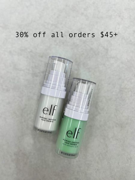 30% off all $45 orders e.l.f. Cosmetics exclusive sale x LTK. E.l.f. Blemish Control Face Primer 
Acne-fighting face primer with Salicylic Acid

#LTKxelfCosmetics #LTKSaleAlert #LTKBeauty