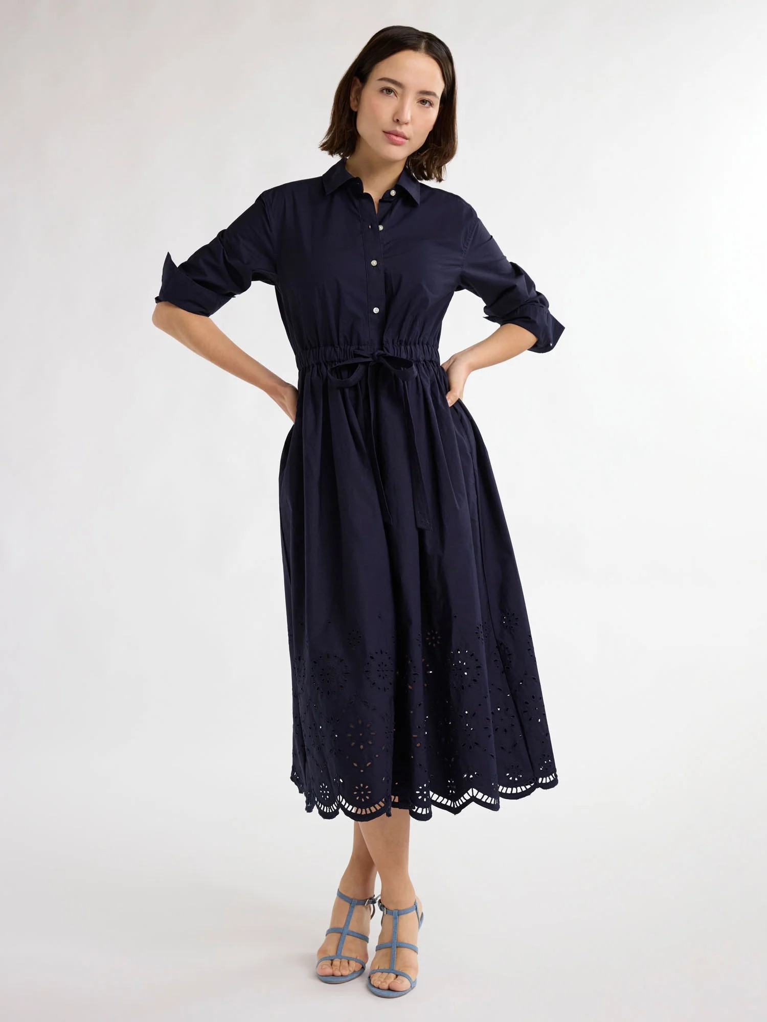 Free Assembly Women’s and Women's Plus Cotton Eyelet Maxi Shirtdress, Sizes XS-4X | Walmart (US)